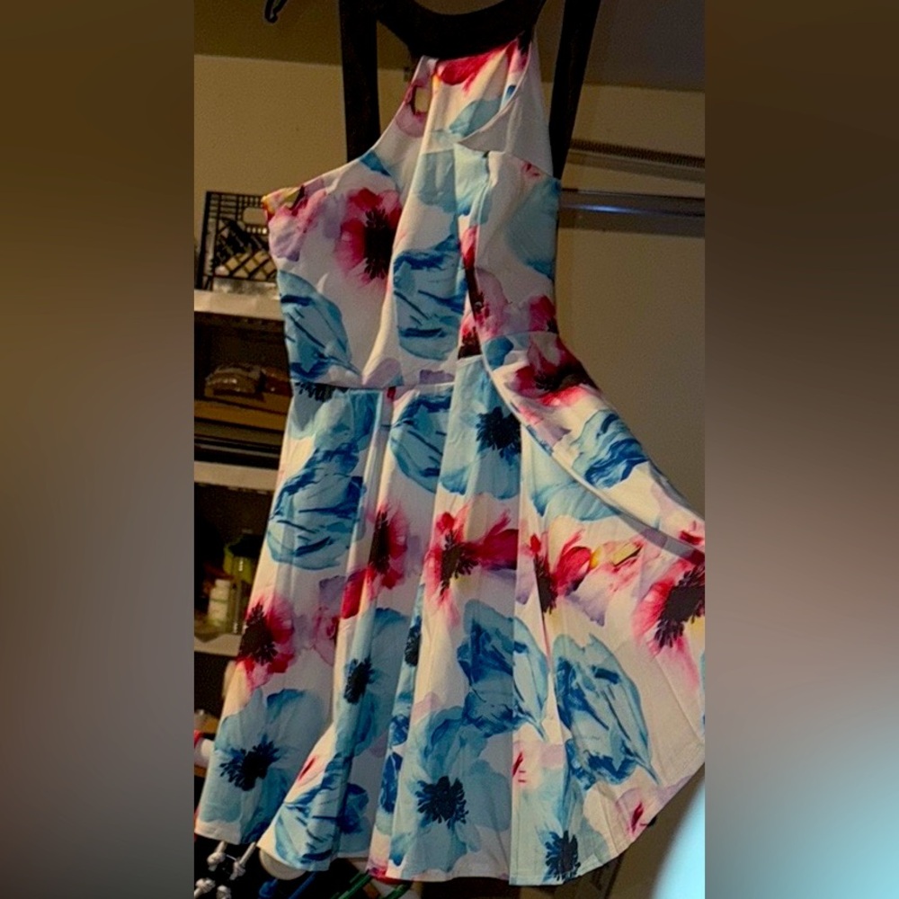 Blue and Pink Halter Jumpsuit for Casual Nights